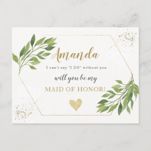 Postal De Invitación La propuesta de la doncella de honor o BRIDESMAID