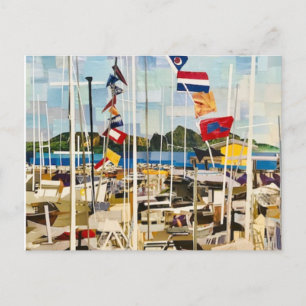 Postal De Invitación "La Regata" En Papel Cortado