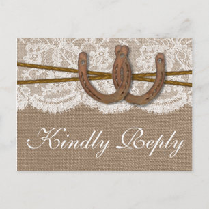 Postal De Invitación La Rustic Horseshoe Boda Collection RSVP