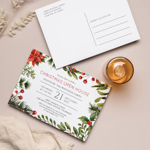 Postal De Invitación La vegetación de la casa abierta de vacaciones de