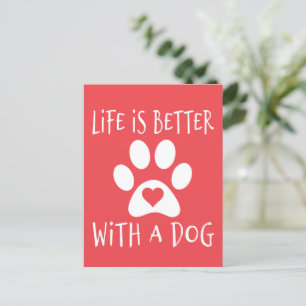 Postal De Invitación La Vida Es Mejor Con Un Perro - Los Amantes Del Pe