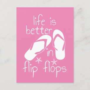 Postal De Invitación La Vida Es Mejor En Flip Flops