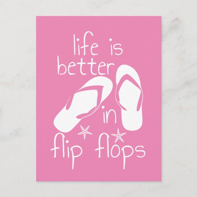 Postal De Invitación La Vida Es Mejor En Flip Flops (Anverso)