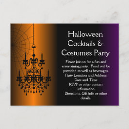 Postal De Invitación Lámpara de Halloween naranja/Negro