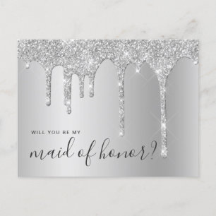 Postal De Invitación Las gotas de plata serán mi sirvienta de honor