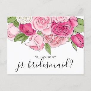 Postal De Invitación Las rosas rosas color de agua rosadas son mi posta