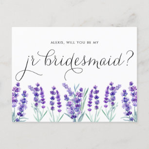 Postal De Invitación Lavanda acuática serás mi dama de honor Jr