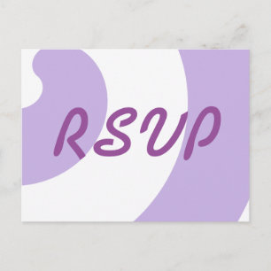 Postal De Invitación Lavanda de RSVP de la boda y remolinos del blanco