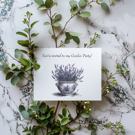 Postal De Invitación Lavanda en azul delft