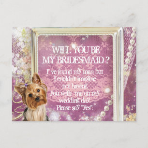 Postal De Invitación Lavanda personalizada, serás mi dama de honor
