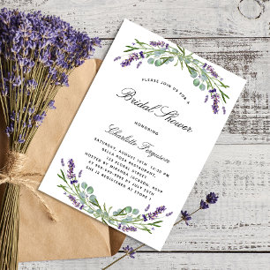 Postal De Invitación Lavender eucalipto ducha de novia violeta floral