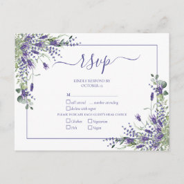 Postal De Invitación Lavender Eucalyptus Boda de Guión Botánico RSVP