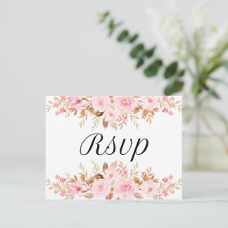Postal De Invitación Leaf mínimo Boho Floral Boda elección rsvp