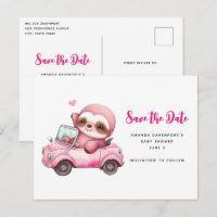 Leche rosa pequeña conduciendo un auto Guardar la
