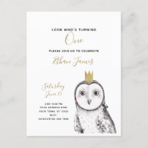Lechuza Blanca y Negra Fiesta de primer cumpleaños