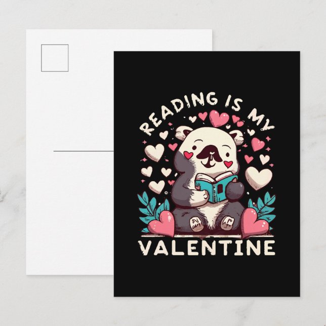 Postal De Invitación Leer Es Mi San Valentín (Anverso / Reverso)