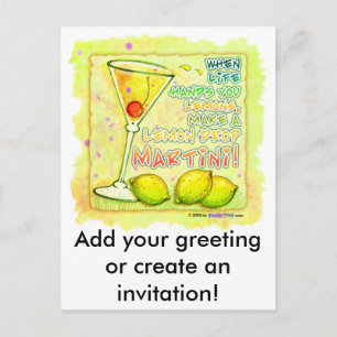 Postal De Invitación Lemon Drop Martini