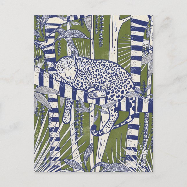 Postal De Invitación Leopardo durmiendo (Anverso)