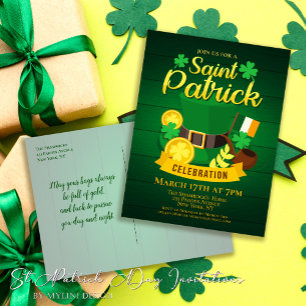 Postal De Invitación Leprechaun Gorra y el Día de San Patricio