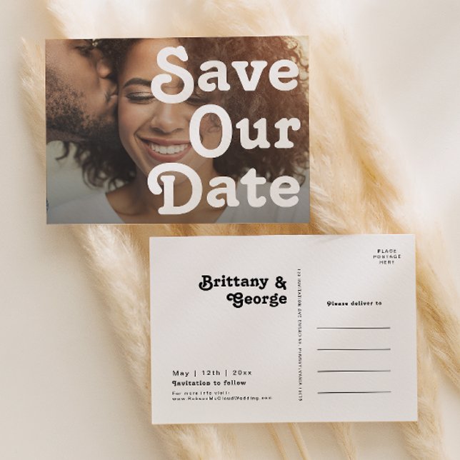 Postal De Invitación Letras Retro Modernas Horizontales Salva Nuestro P (Subido por el creador)
