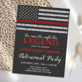 Postal De Invitación Leyenda Fiesta de retiro de bomberos delgada línea