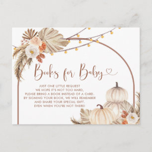 Postal De Invitación Libros Boho Rústicos de Calabaza Otoño en Amor par