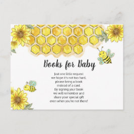 Postal De Invitación Libros De Abejas De Girasol Para Bebés