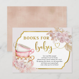 Postal De Invitación Libros de té vintage para bebé