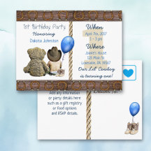 Lil Cowboy Baby Boy y Teddy Bear 1er cumpleaños