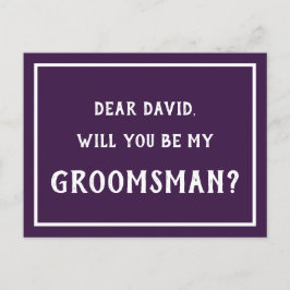 Postal De Invitación Lila Lavanda ¿Quieres ser mi padrino de bodas?