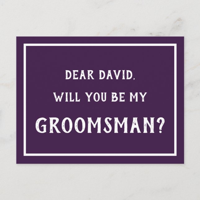 Postal De Invitación Lila Lavanda ¿Quieres ser mi padrino de bodas? (Anverso)