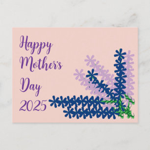 Postal De Invitación Lilac y Bluebonnet Floral Rubor Día de la Madre Ro