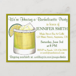 Postal De Invitación Lime Margarita Cocktail Bachelorette Cinco de Mayo