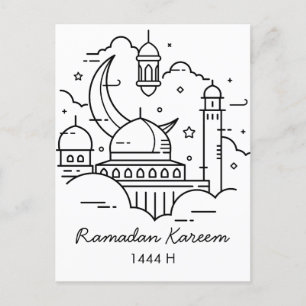 Postal De Invitación Line Art Ramadan Kareem - Postcard de EID Mubarak
