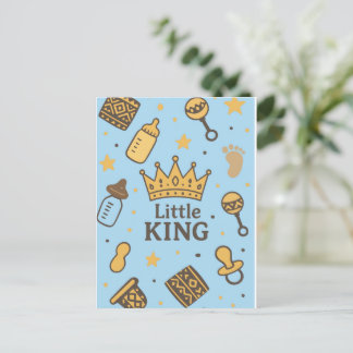 Postal De Invitación Little King Baby Shower