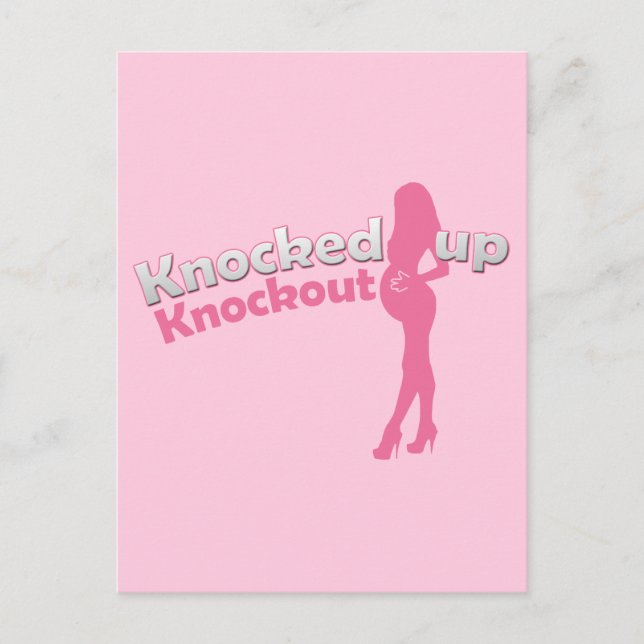 Postal De Invitación Llamó a Knockout a la futura mamá de Baby Shower (Anverso)