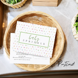 Postal De Invitación Lluvia de colores para el baby shower