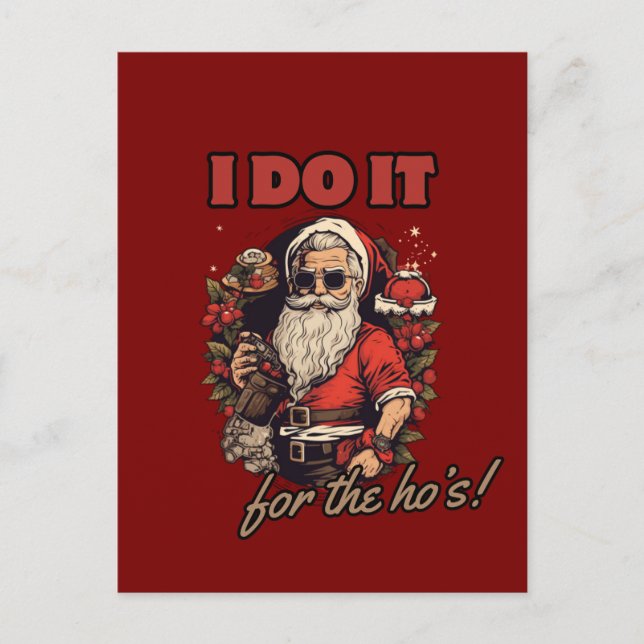 Postal De Invitación lo hago por las zorras! humor divertido de navidad (Anverso)