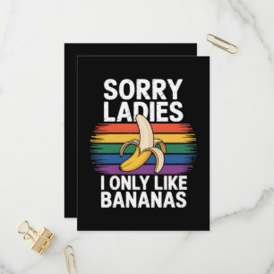 Postal De Invitación Lo siento chica Me gustan las bananas Divertido
