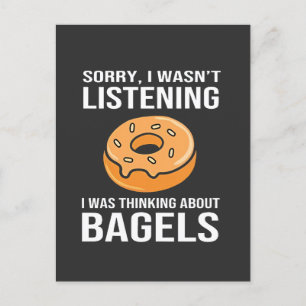 Postal De Invitación Lo siento, estaba pensando en bagels Hanukkah judí