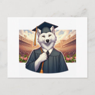 Postal De Invitación Lobo Graduado