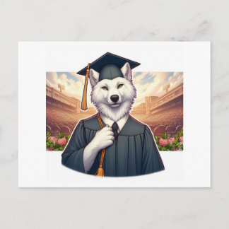 Postal De Invitación Lobo Graduado