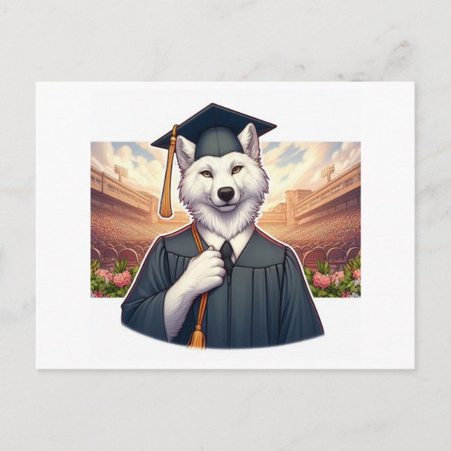 Postal De Invitación Lobo Graduado (Anverso)