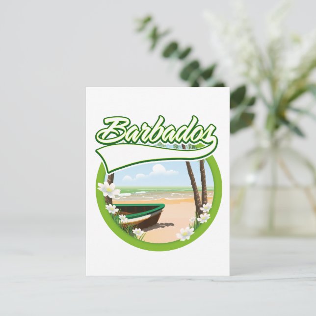 Postal De Invitación Logo de Barbados Travel (Anverso de pie)
