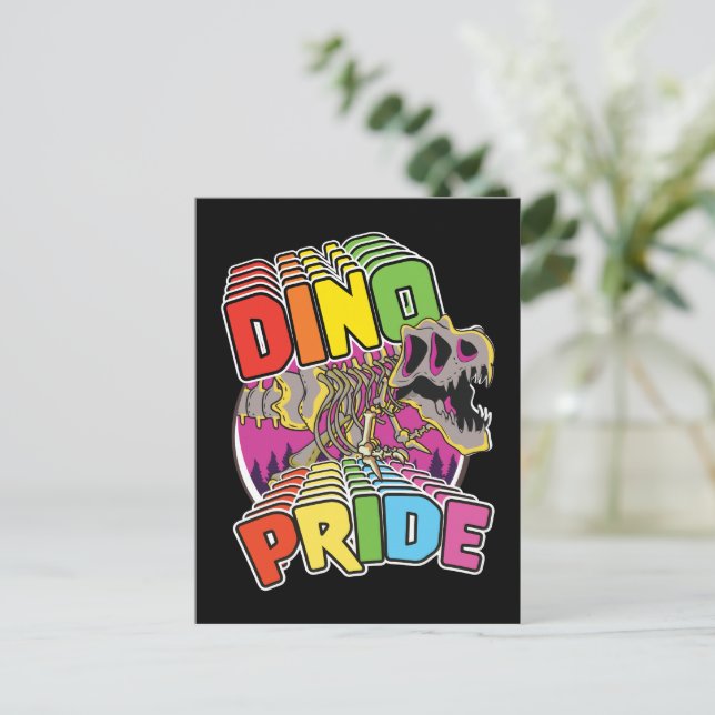 Postal De Invitación Logo de Dino Pride (Anverso de pie)