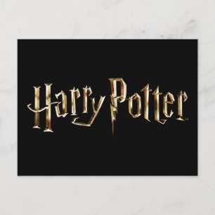 Postal De Invitación Logo de Gold Harry Potter
