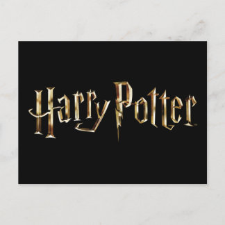 Postal De Invitación Logo de Gold Harry Potter