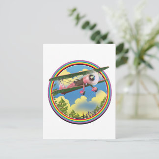 Postal De Invitación Logo de Rainbow Pink Bi