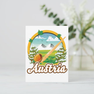 Postal De Invitación Logo de viaje retro de Austria