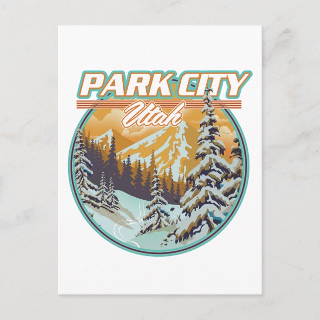 Postal De Invitación Logo de viajes de Park City Utah (Anverso)